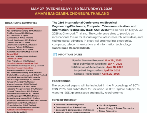 The 23rd International Conference on Electrical Engineering/Electronics, Computer, Telecommunications and Information Technology May 27 to 30 in Chonburi
